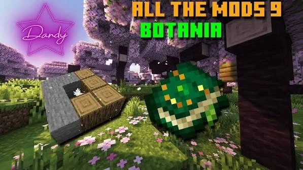 Botania gameplay in a modded Minecraft environment